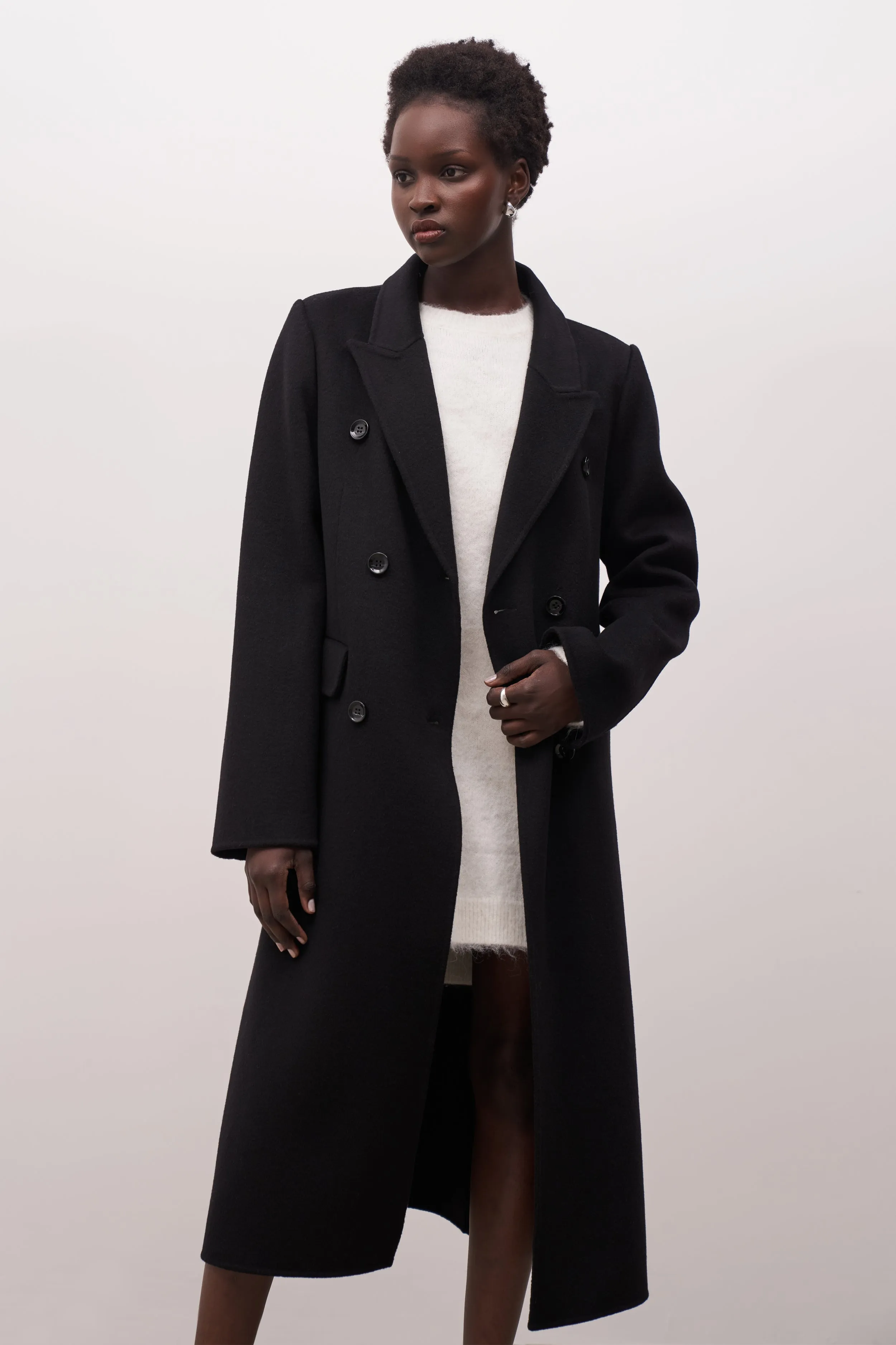 Double Faced Wool Dinner Coat - Black sold by Because of Alice product image thumbnail 4