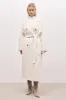 Double Faced Wool Coat With Belt - Cream sold by Because of Alice
