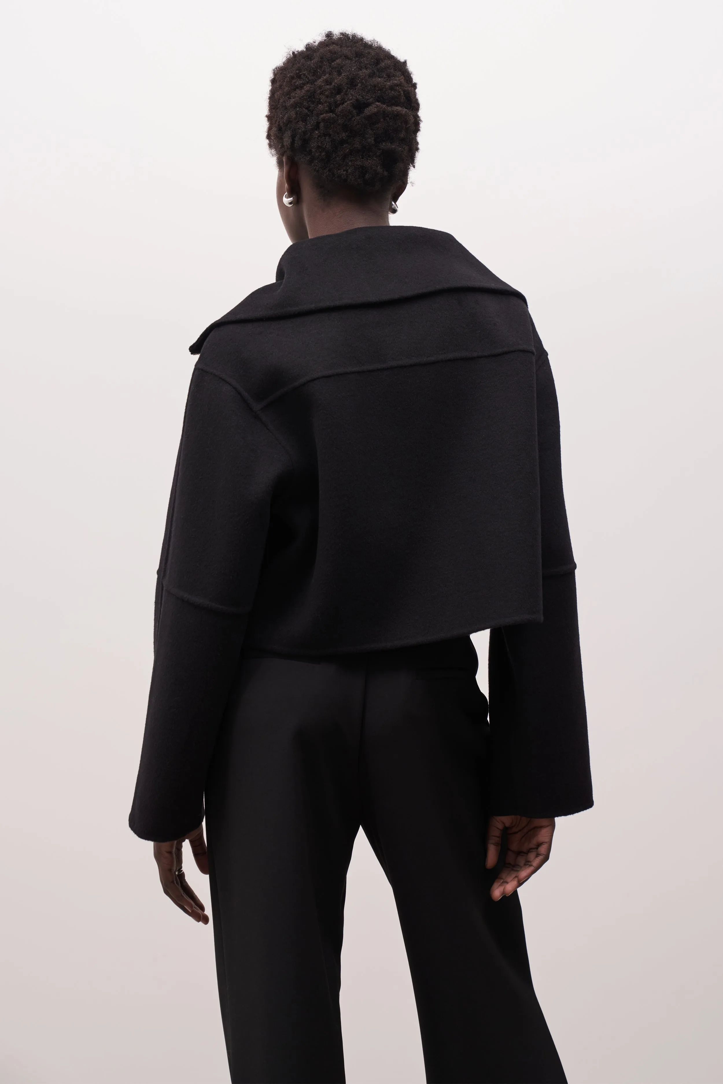 Double Faced Wool Cropped Jacket - Black sold by Because of Alice product image thumbnail 2