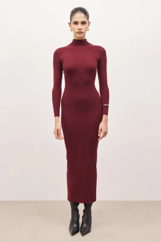 Fine Knit Maxi Dress - Burgundy sold by Because of Alice