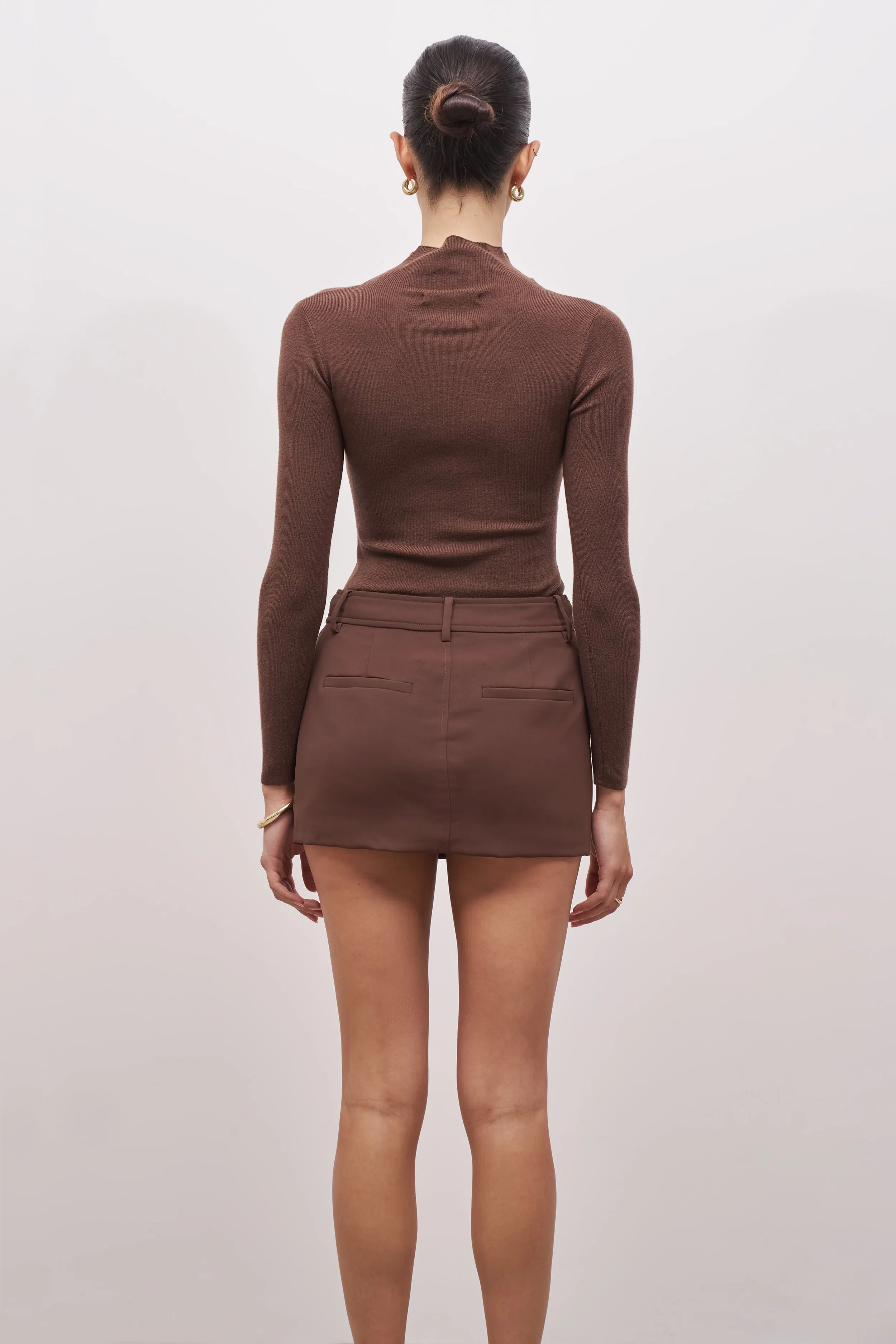 Fine Knit High Neck Bodysuit - Truffle sold by Because of Alice product image thumbnail 4