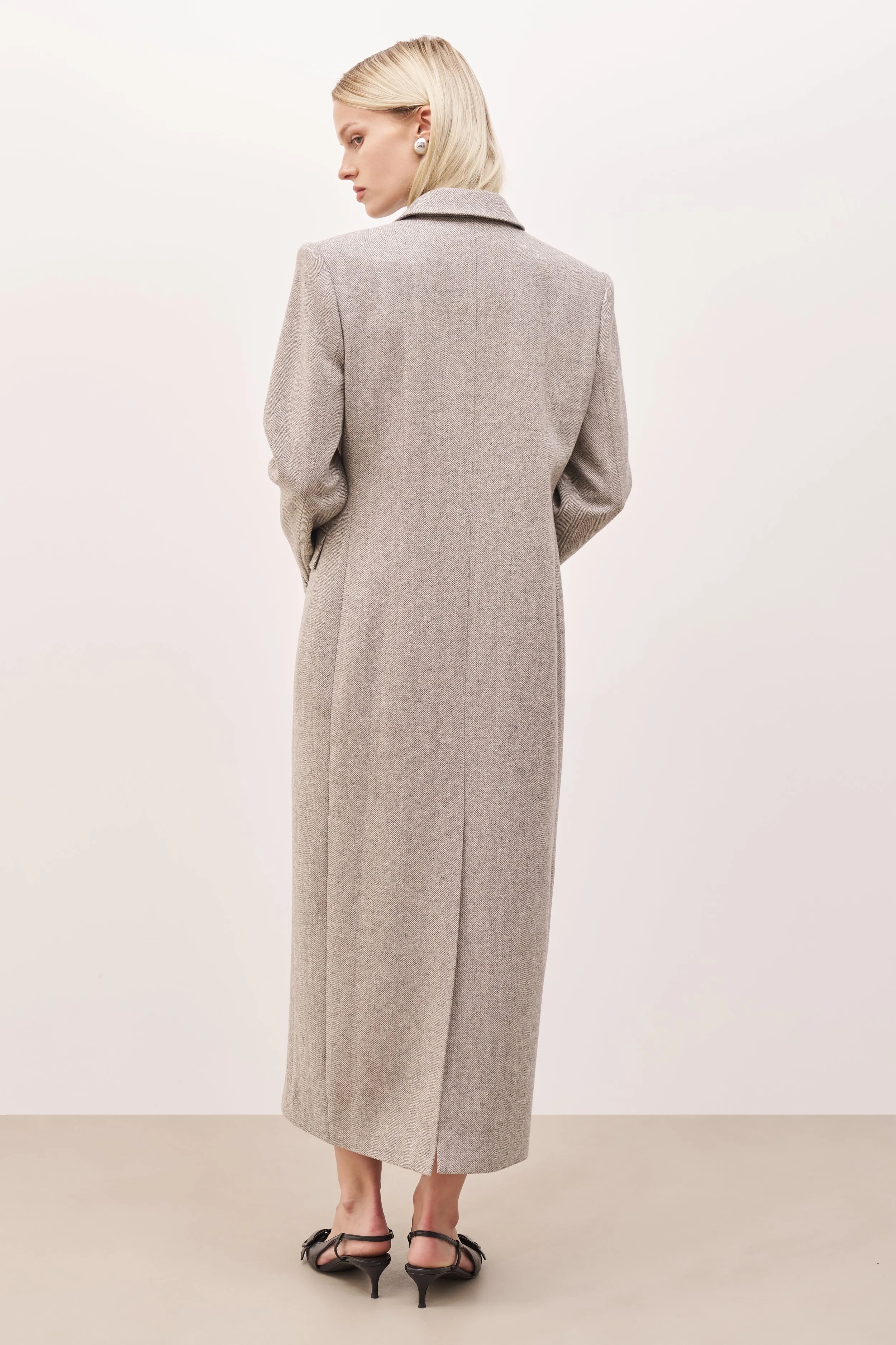 Herringbone Oversized Double Breasted Coat - Herringbone sold by Because of Alice product image thumbnail 5