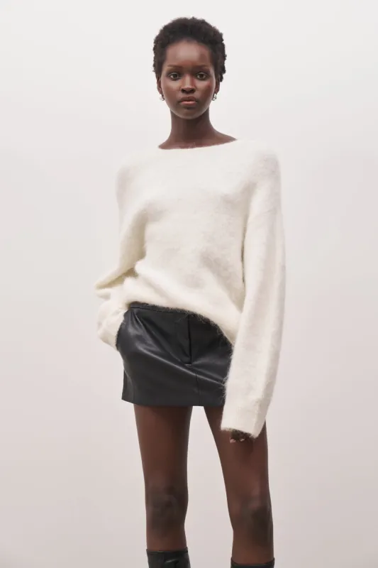 Crew Neck Alpaca Blend Jumper - Cream sold by Because of Alice