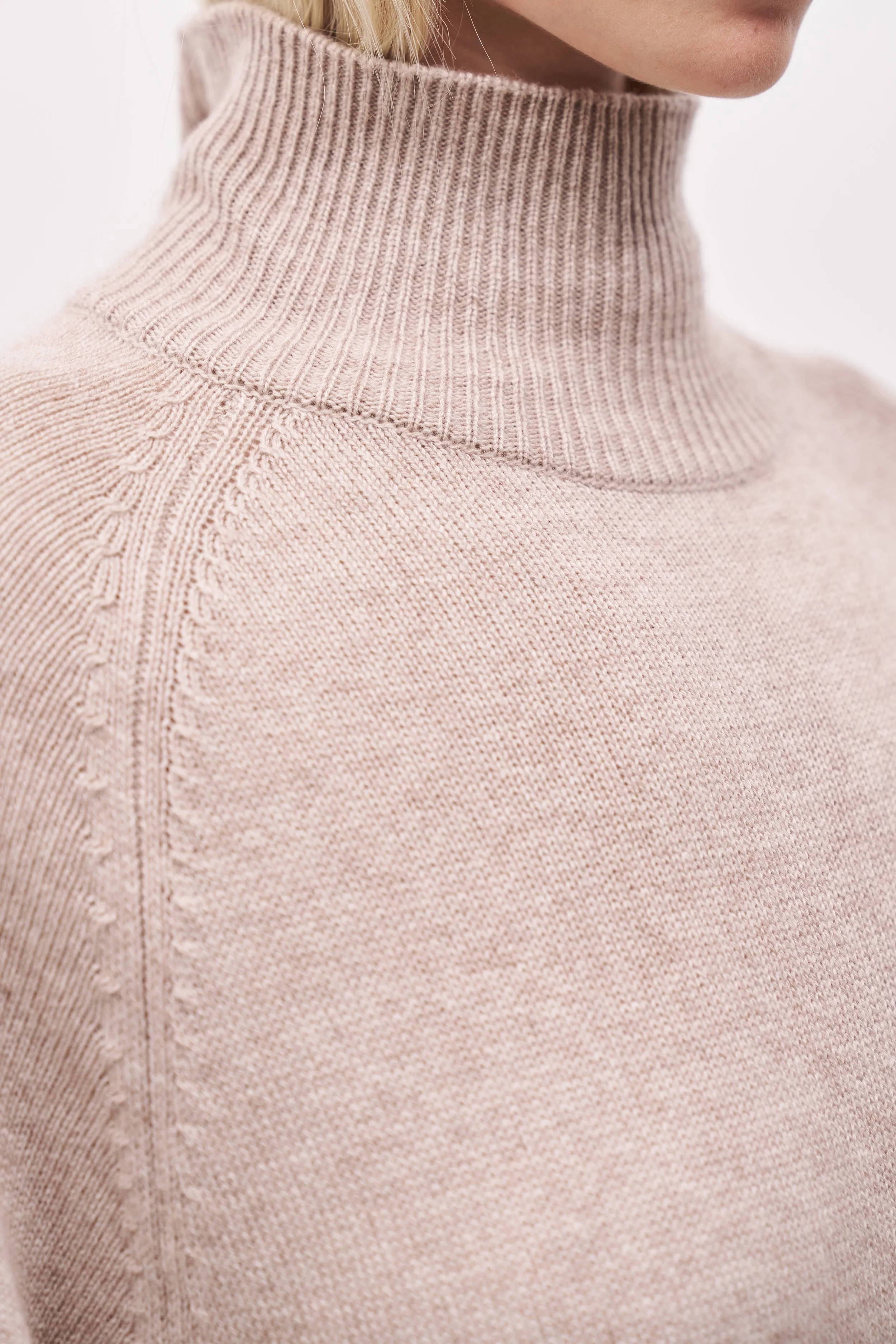 Relaxed High Neck Cashmere Blend Maxi Dress - Stone sold by Because of Alice product image thumbnail 5