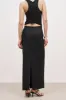 Mid Rise Linen Maxi Skirt - Black sold by Because of Alice