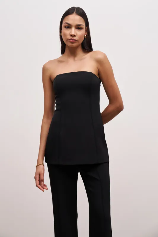 Pin Tuck Tailored Longline Bodice - Black sold by Because of Alice