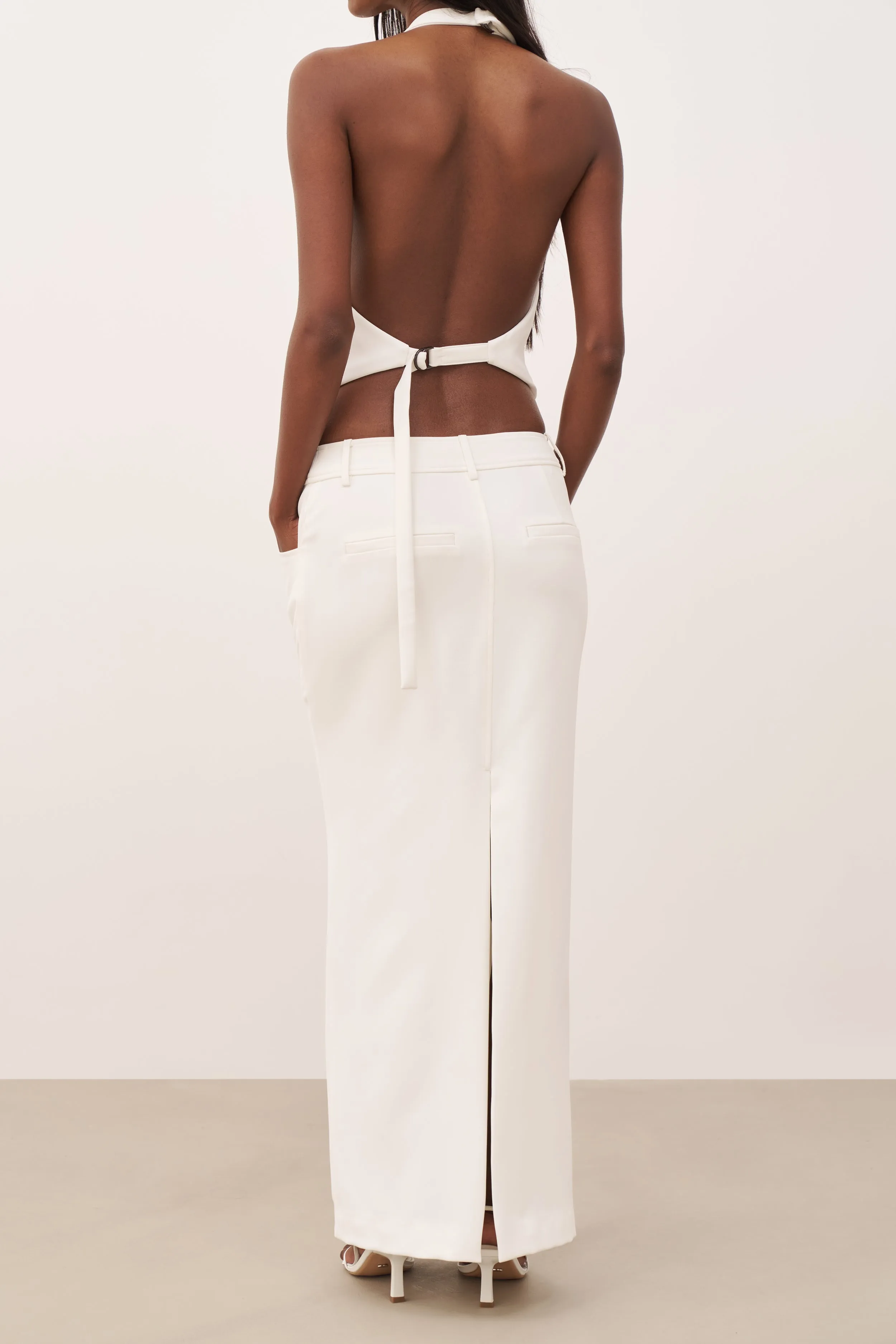 Mid Rise Effortless Maxi Skirt - White sold by Because of Alice product image thumbnail 5