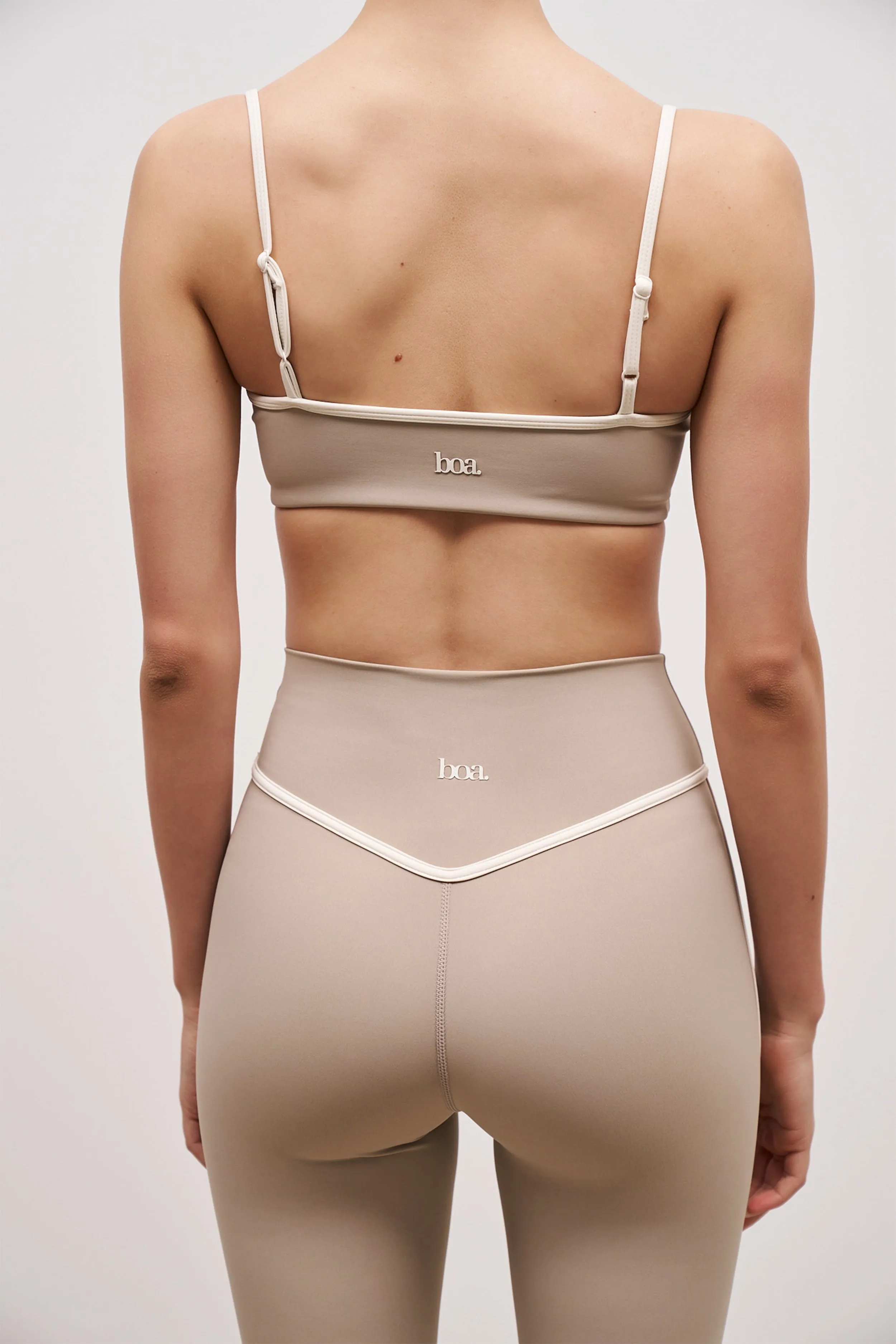 Base Contrast Trim Leggings - Taupe/Tofu sold by Because of Alice product image thumbnail 5