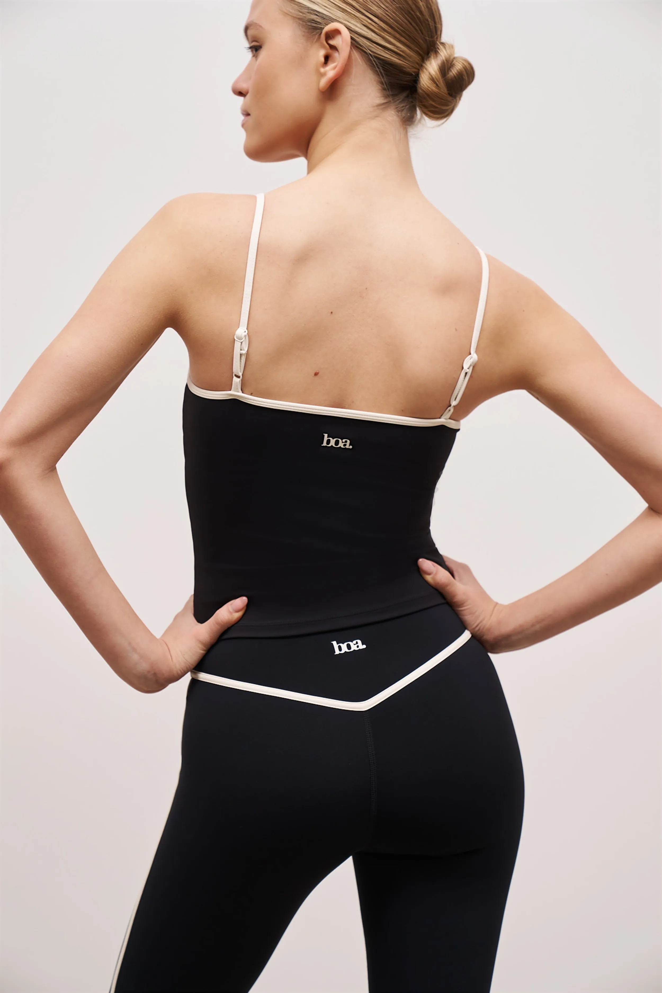 Base Contrast Trim Cami Top - Black/Tofu sold by Because of Alice product image thumbnail 2