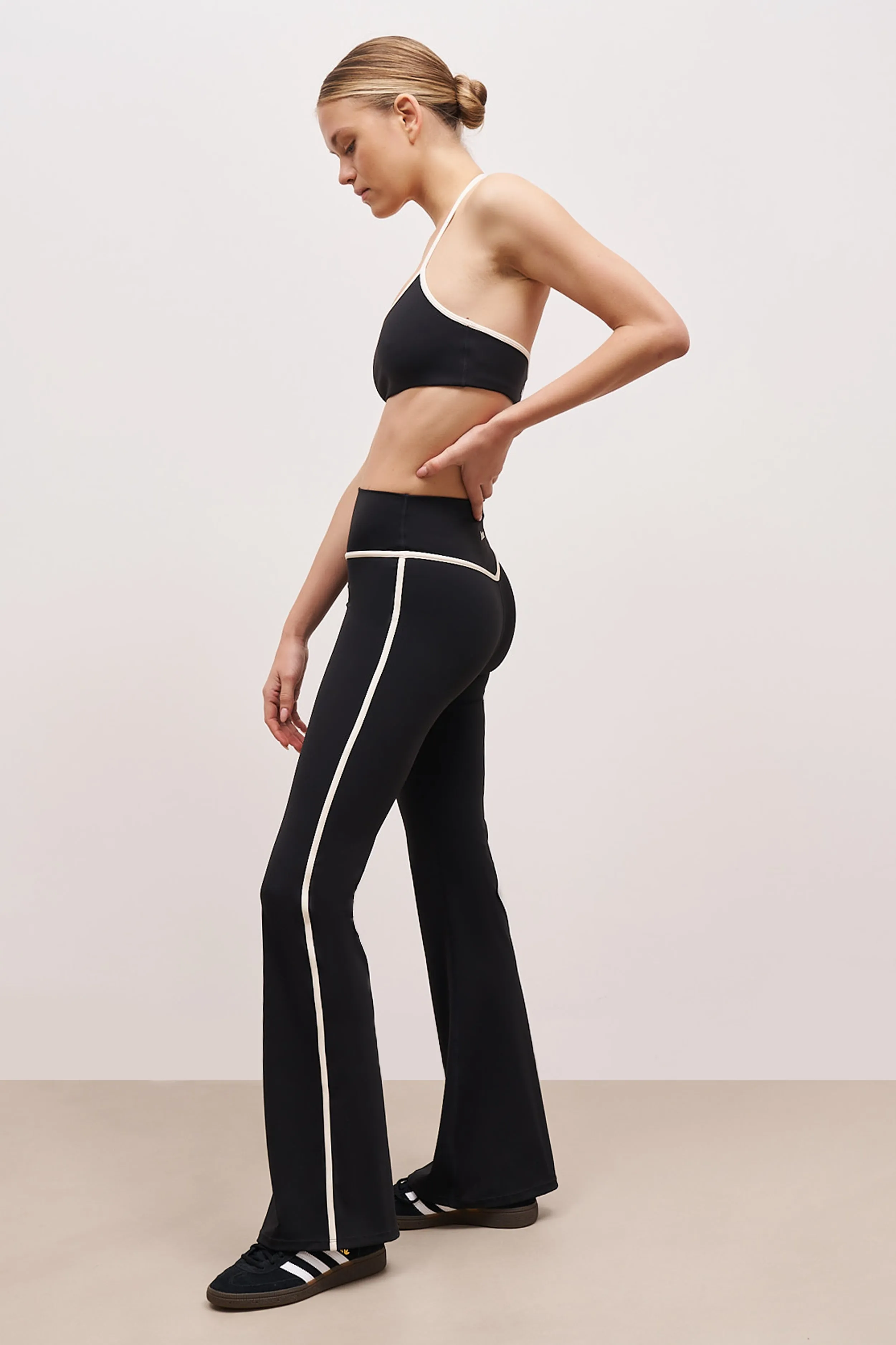 Base Contrast Trim Halter Cami Bra - Black/Tofu sold by Because of Alice product image thumbnail 4