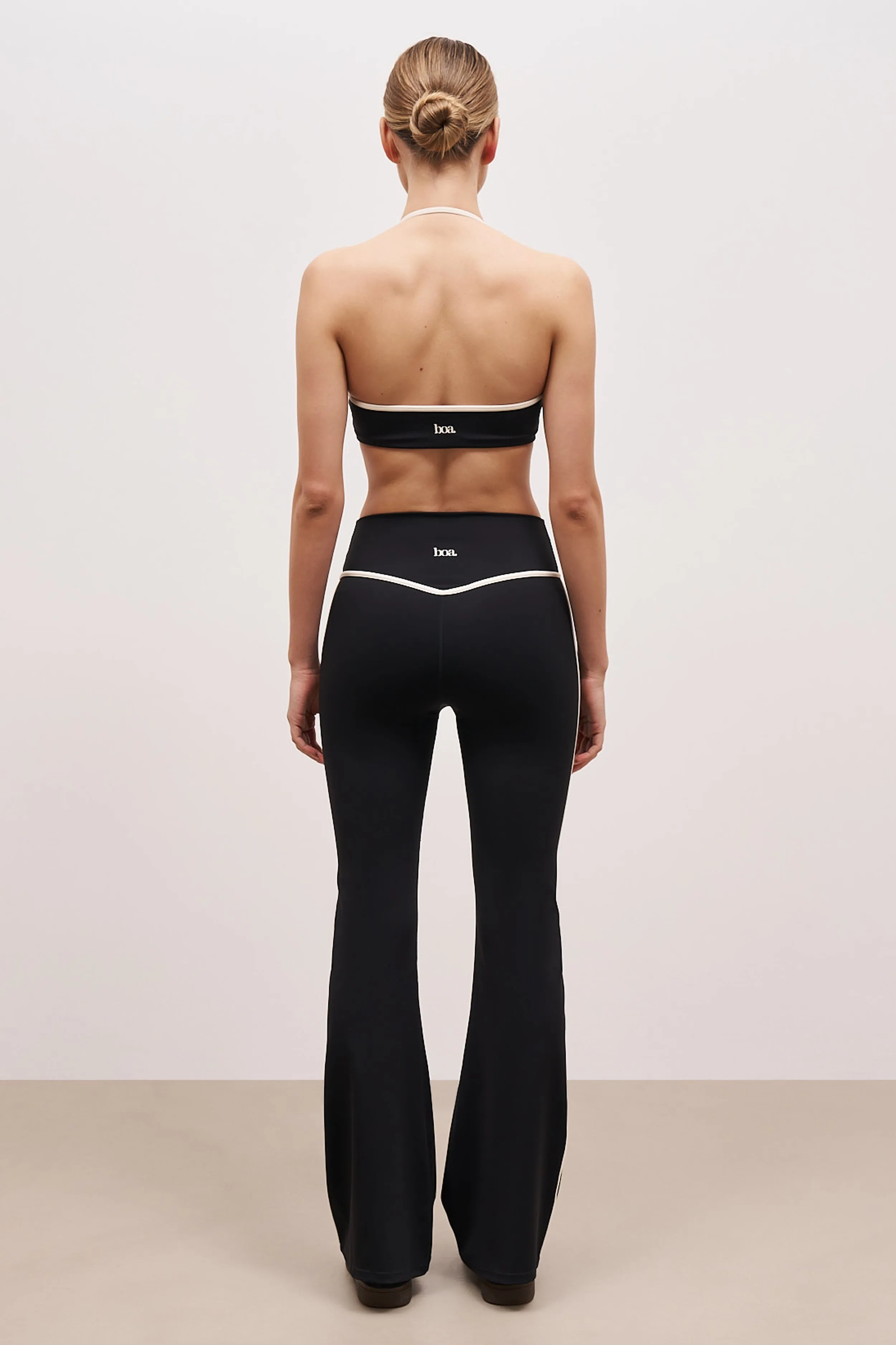 Base Contrast Trim Halter Cami Bra - Black/Tofu sold by Because of Alice product image thumbnail 3