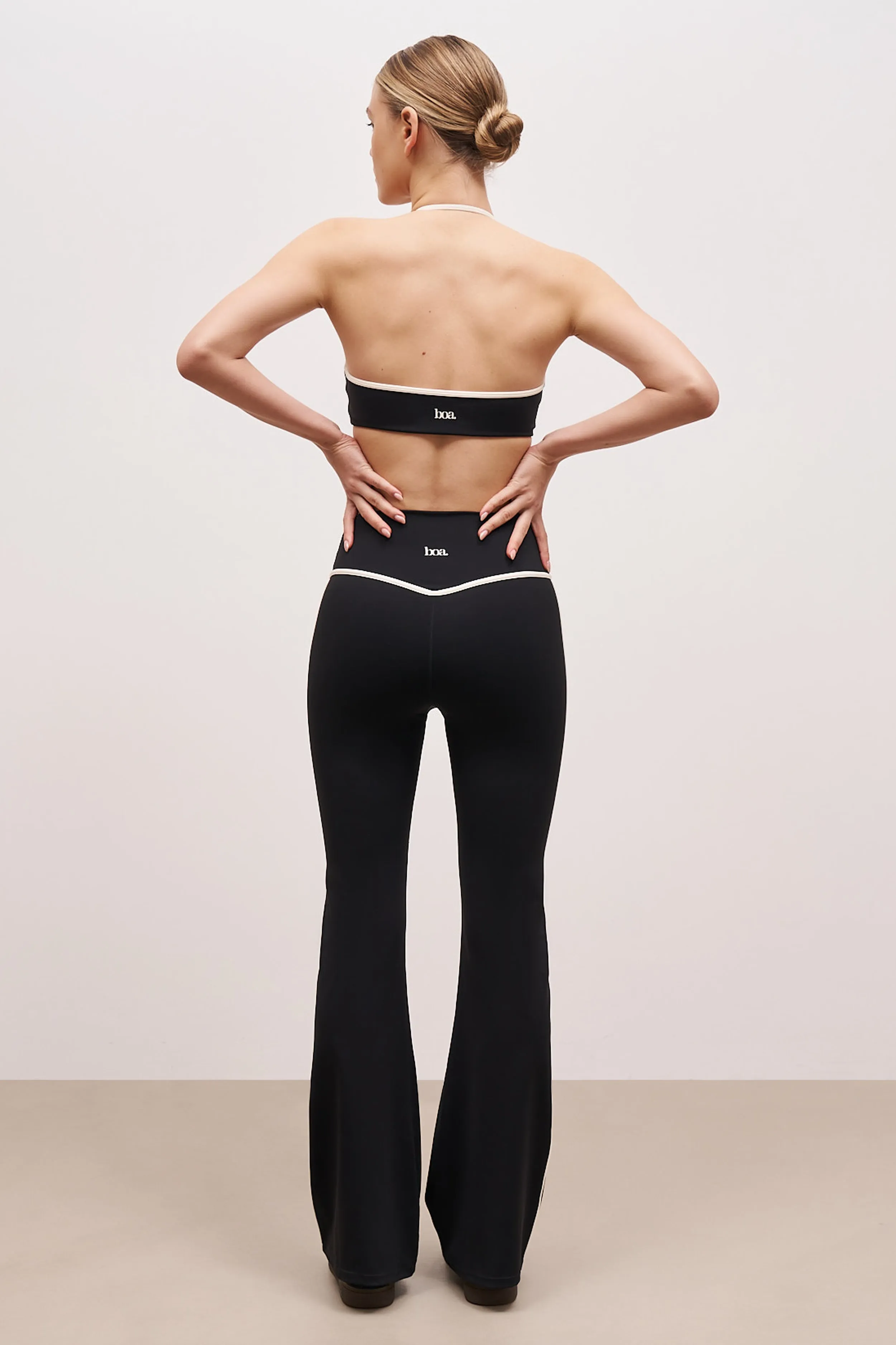 Base Contrast Trim Flared Leggings - Black/Tofu sold by Because of Alice product image thumbnail 2