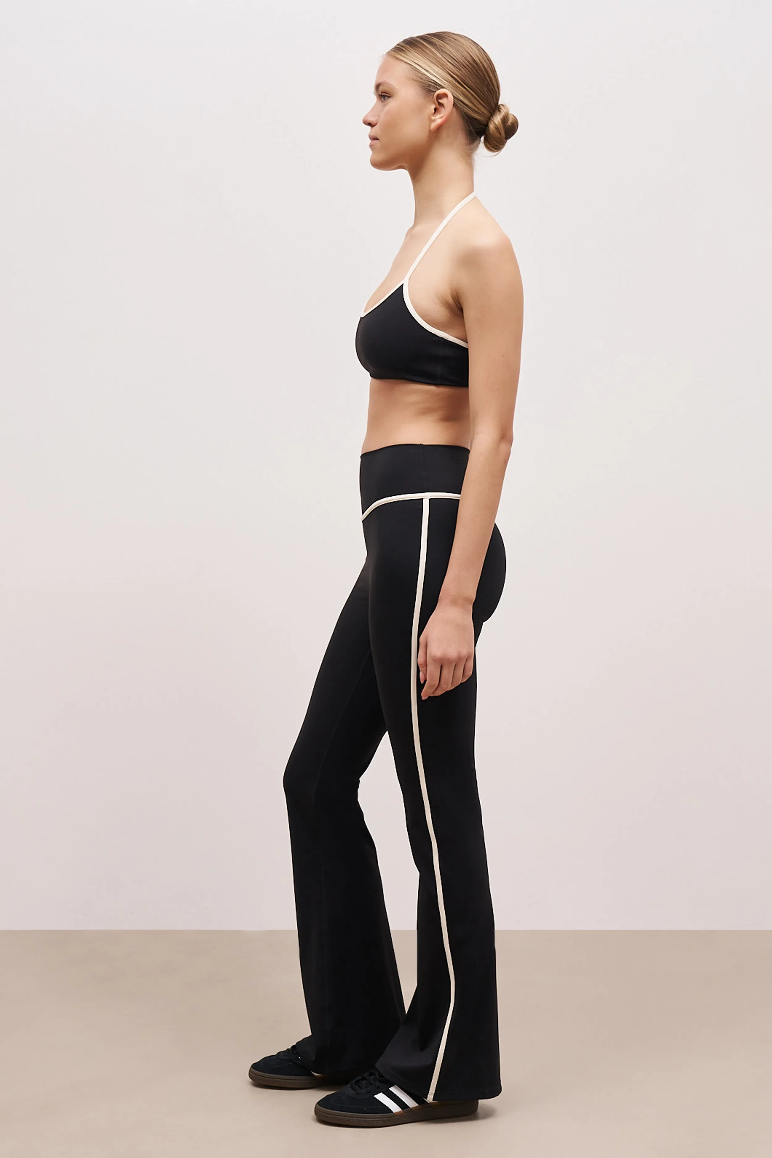 Base Contrast Trim Flared Leggings - Black/Tofu sold by Because of Alice product image thumbnail 5