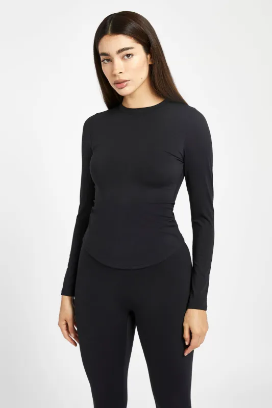 Base Sculpting Long Sleeve Top - Black sold by Because of Alice