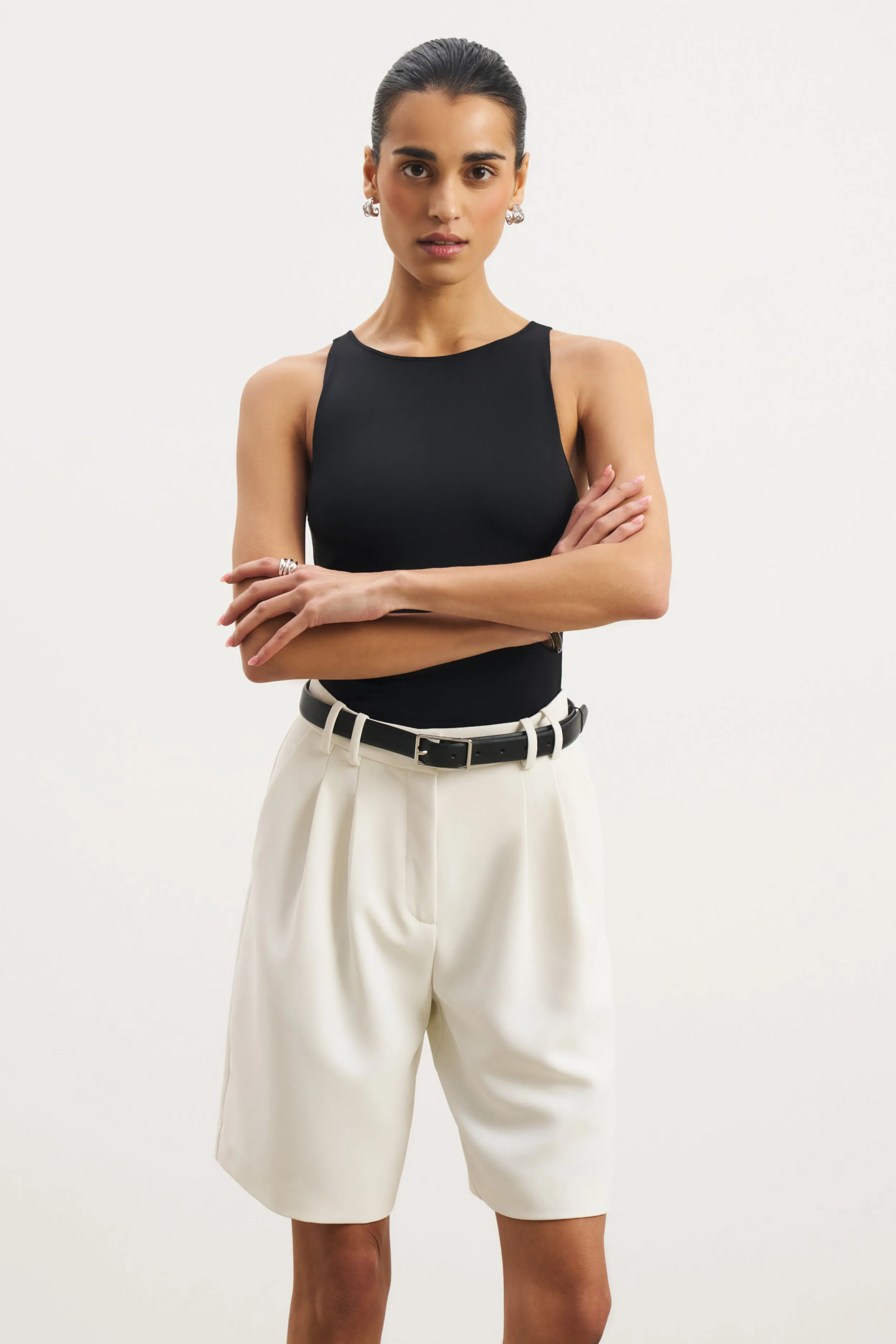 Boat Neck Tank Top - Black sold by Because of Alice