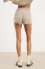Relaxed Knit Linen Blend Mini Shorts - Stone sold by Because of Alice