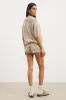 Relaxed Knit Linen Blend Mini Shorts - Stone sold by Because of Alice
