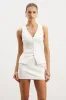 Tailored V-Neck Hourglass Waistcoat - White sold by Because of Alice