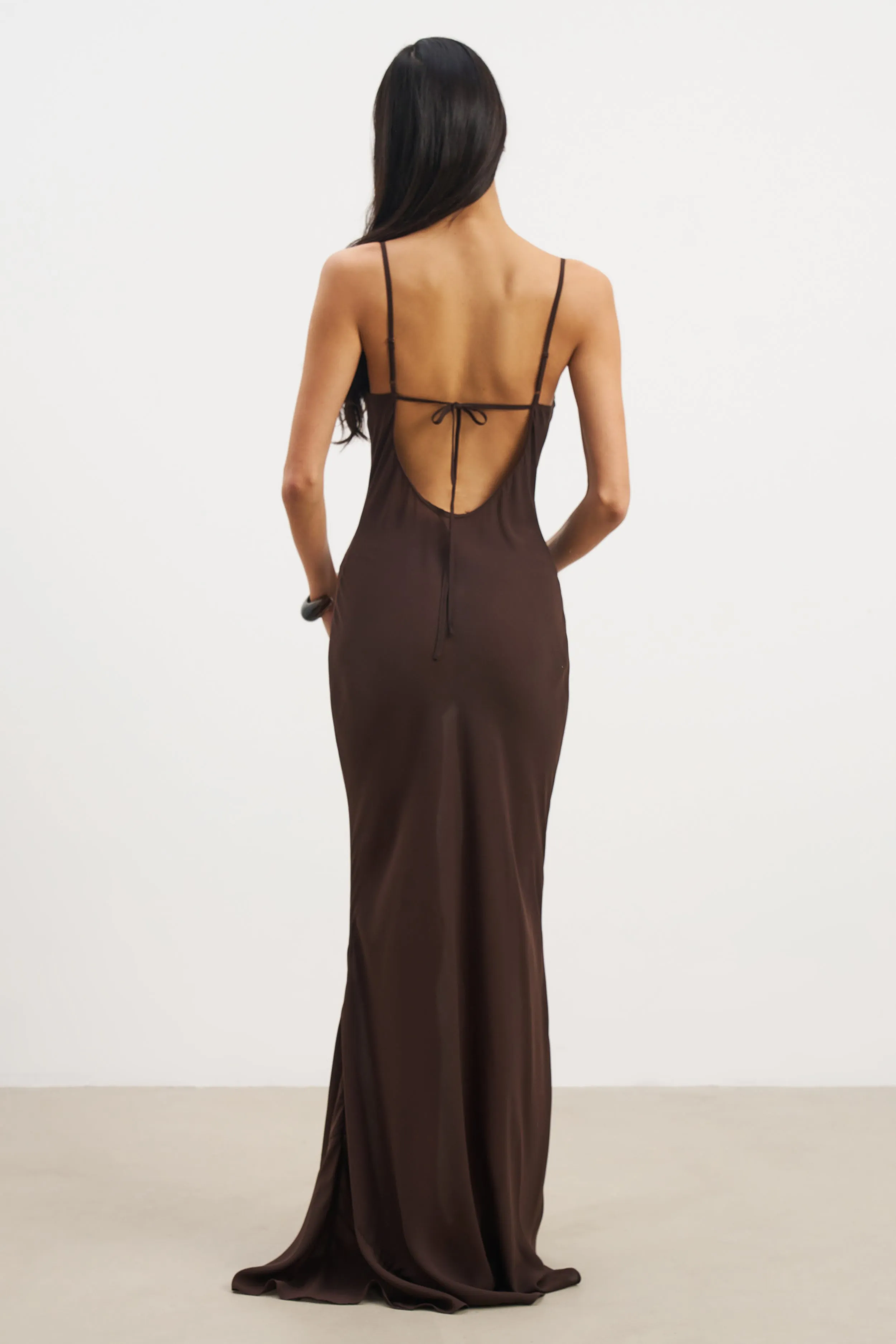 Ruched Chiffon Maxi Dress - Carob sold by Because of Alice product image thumbnail 2