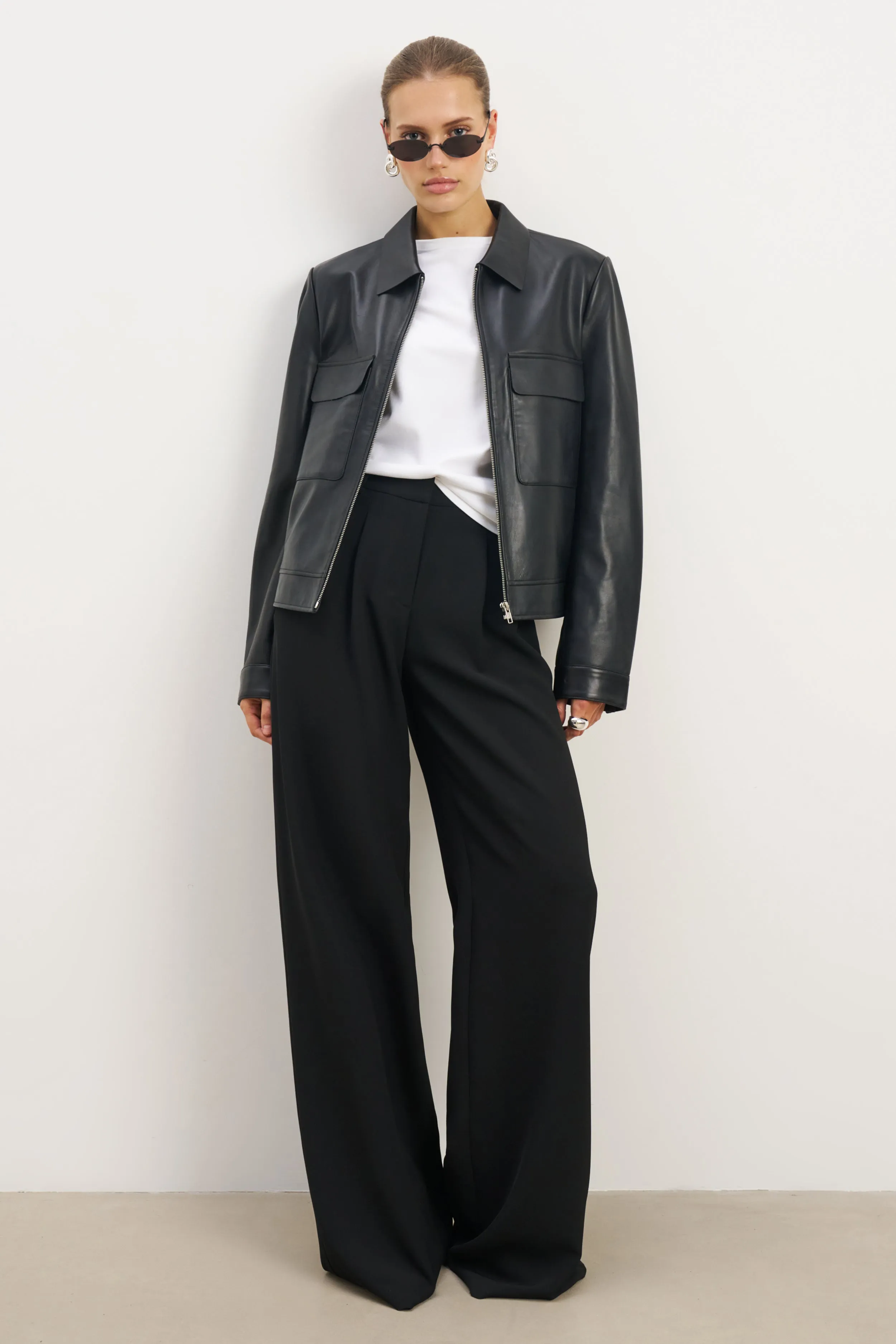 Effortless Pleated Wide Leg Trousers - Black sold by Because of Alice product image thumbnail 2