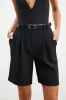Effortless Pleated Longline Shorts - Black sold by Because of Alice