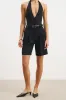 Effortless Pleated Longline Shorts - Black sold by Because of Alice