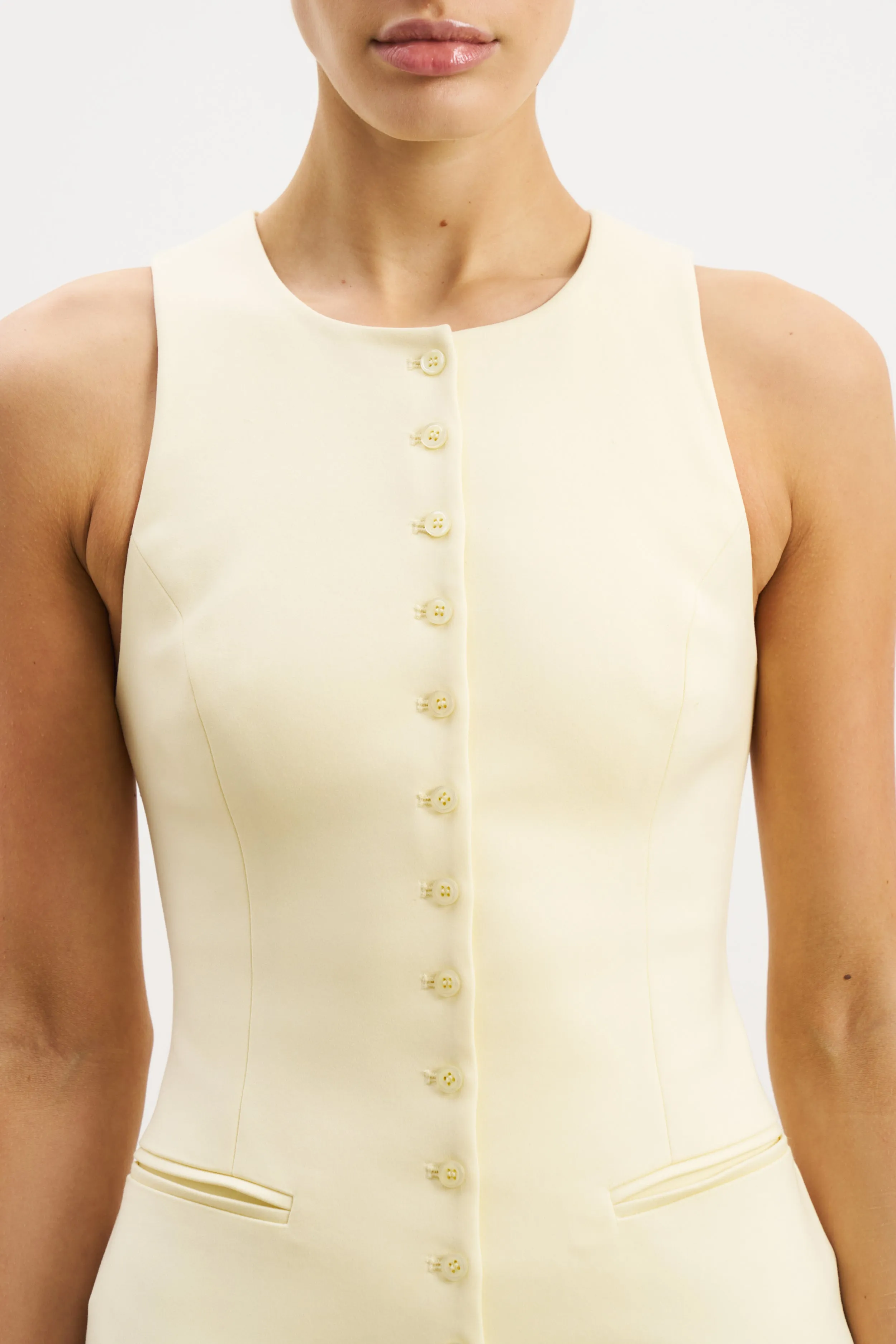 Tailored Button Down Mini Dress - Buttermilk sold by Because of Alice product image thumbnail 5