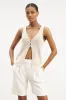 Crochet Knit V Neck Waistcoat - Cream sold by Because of Alice