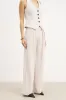 Clean Cut Double Pleat Trousers - Ecru sold by Because of Alice