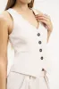 Clean Cut Waistcoat - Ecru sold by Because of Alice