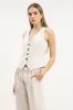 Clean Cut Waistcoat - Ecru sold by Because of Alice