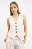 Clean Cut Waistcoat - Ecru sold by Because of Alice
