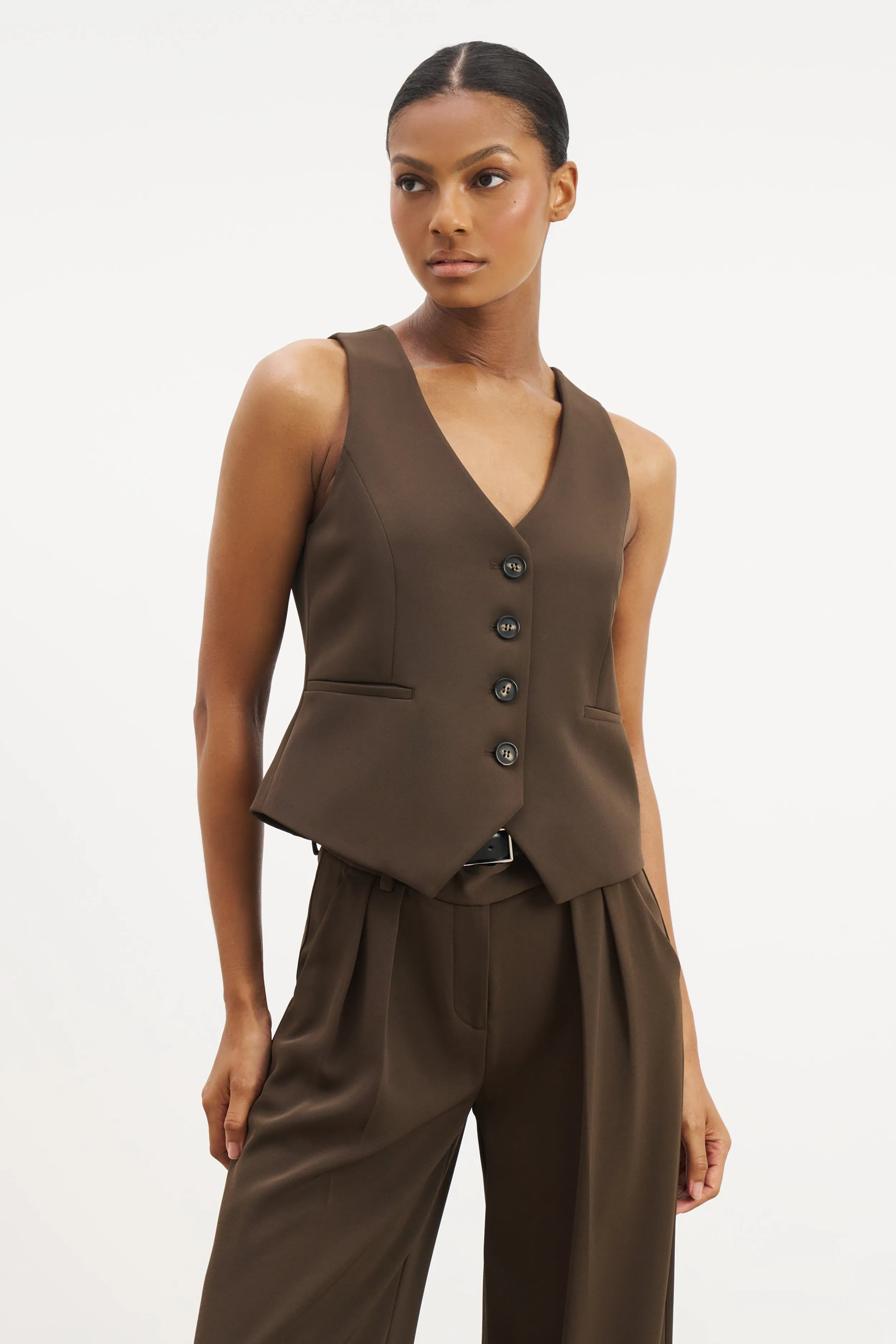 Clean Cut Waistcoat - Carob sold by Because of Alice product image thumbnail 4