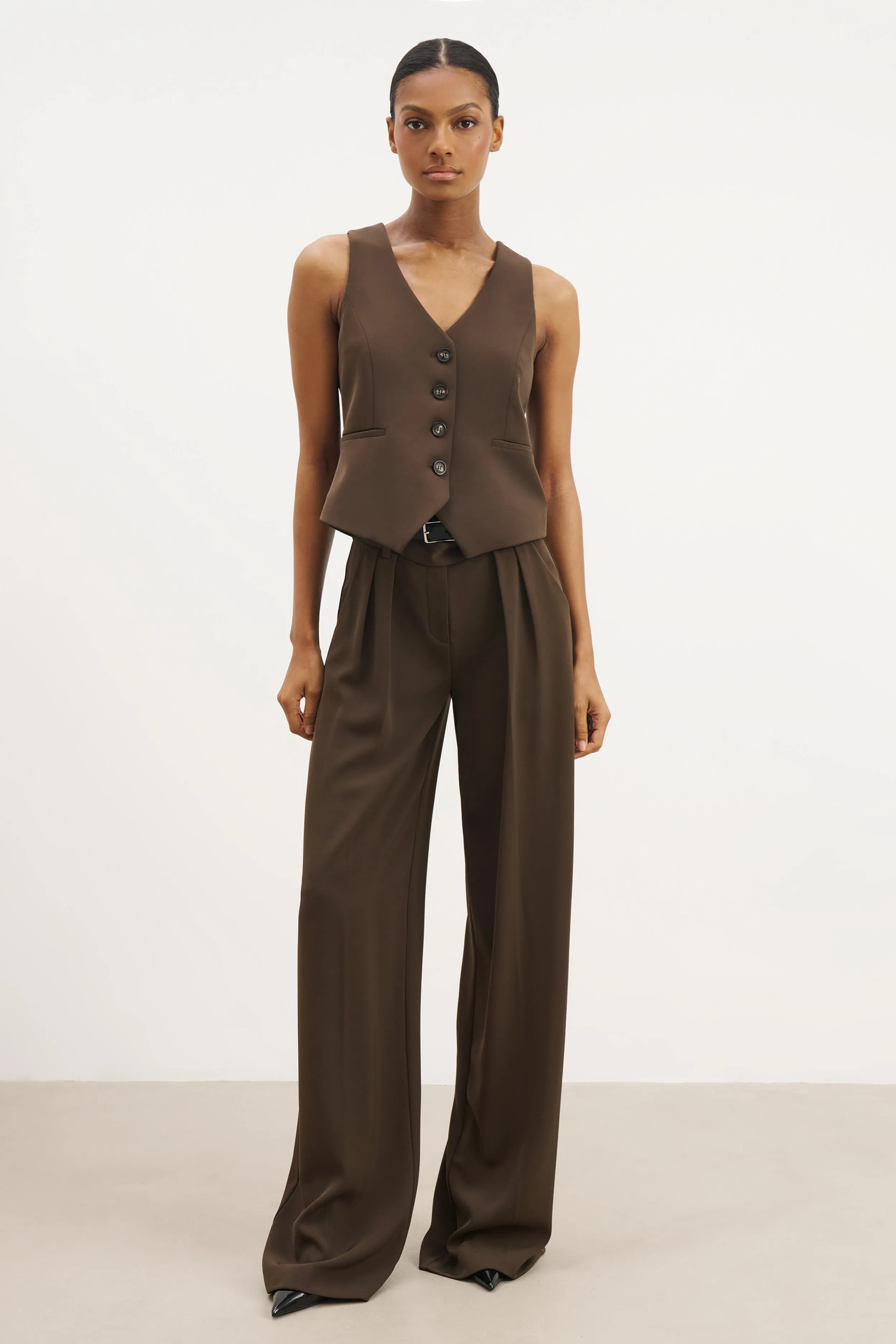 Clean Cut Waistcoat - Carob sold by Because of Alice product image thumbnail 3