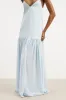 Flowing Dropped Waist Maxi Dress - Powder Blue sold by Because of Alice