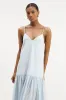 Flowing Dropped Waist Maxi Dress - Powder Blue sold by Because of Alice