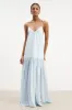 Flowing Dropped Waist Maxi Dress - Powder Blue sold by Because of Alice