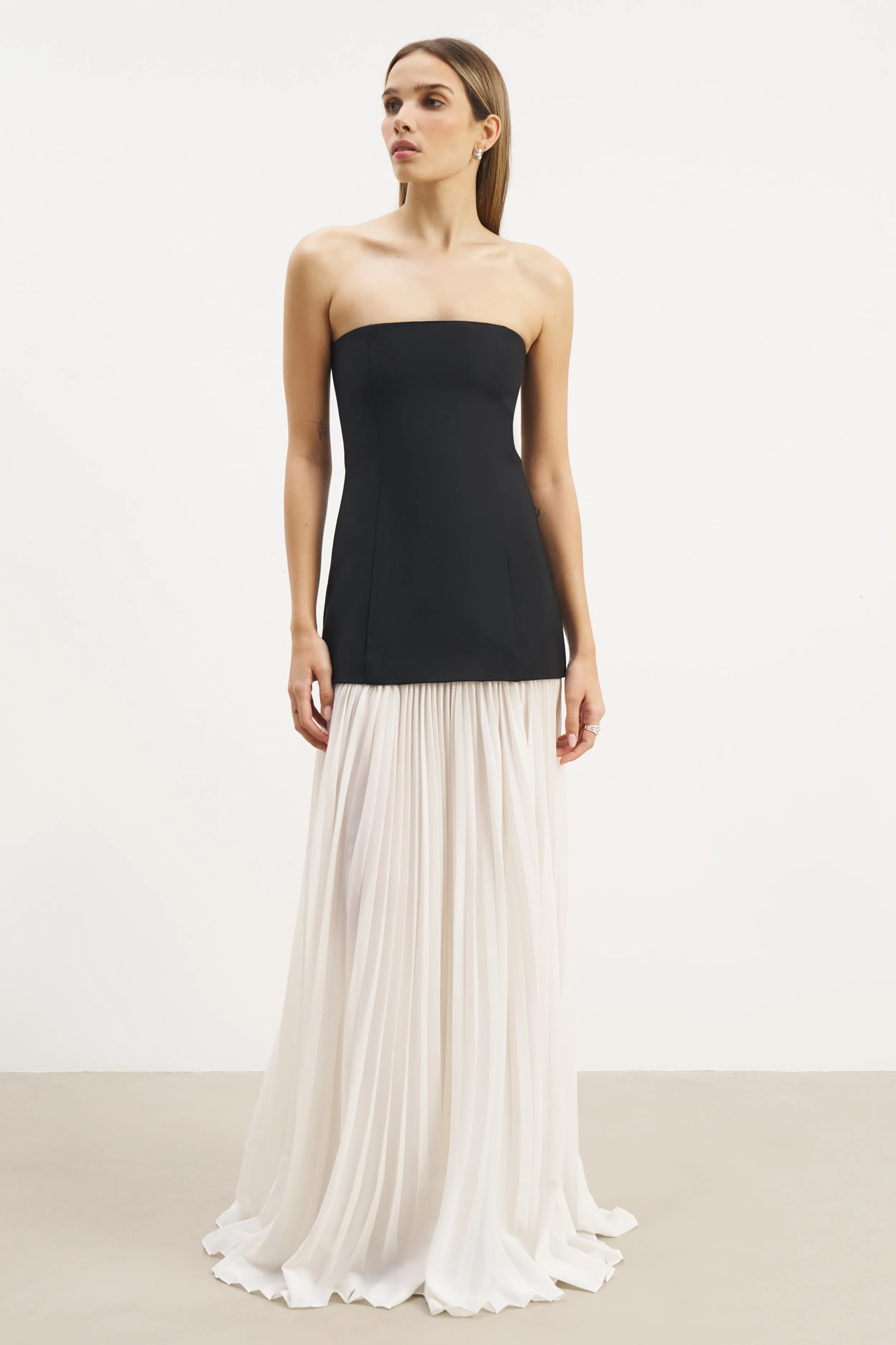 Structured Bodice Gown - Black/Cream sold by Because of Alice
