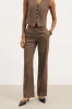 Tailored Linen High Rise Trousers - Truffle sold by Because of Alice
