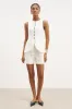 Tailored Linen Peplum Waistcoat - White sold by Because of Alice