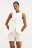 Tailored Linen Peplum Waistcoat - White sold by Because of Alice