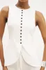Tailored Linen Peplum Waistcoat - White sold by Because of Alice