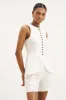 Tailored Linen Peplum Waistcoat - White sold by Because of Alice