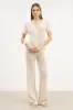 Crochet Knit Wide Leg Trousers - Cream sold by Because of Alice