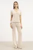 Crochet Knit Wide Leg Trousers - Cream sold by Because of Alice