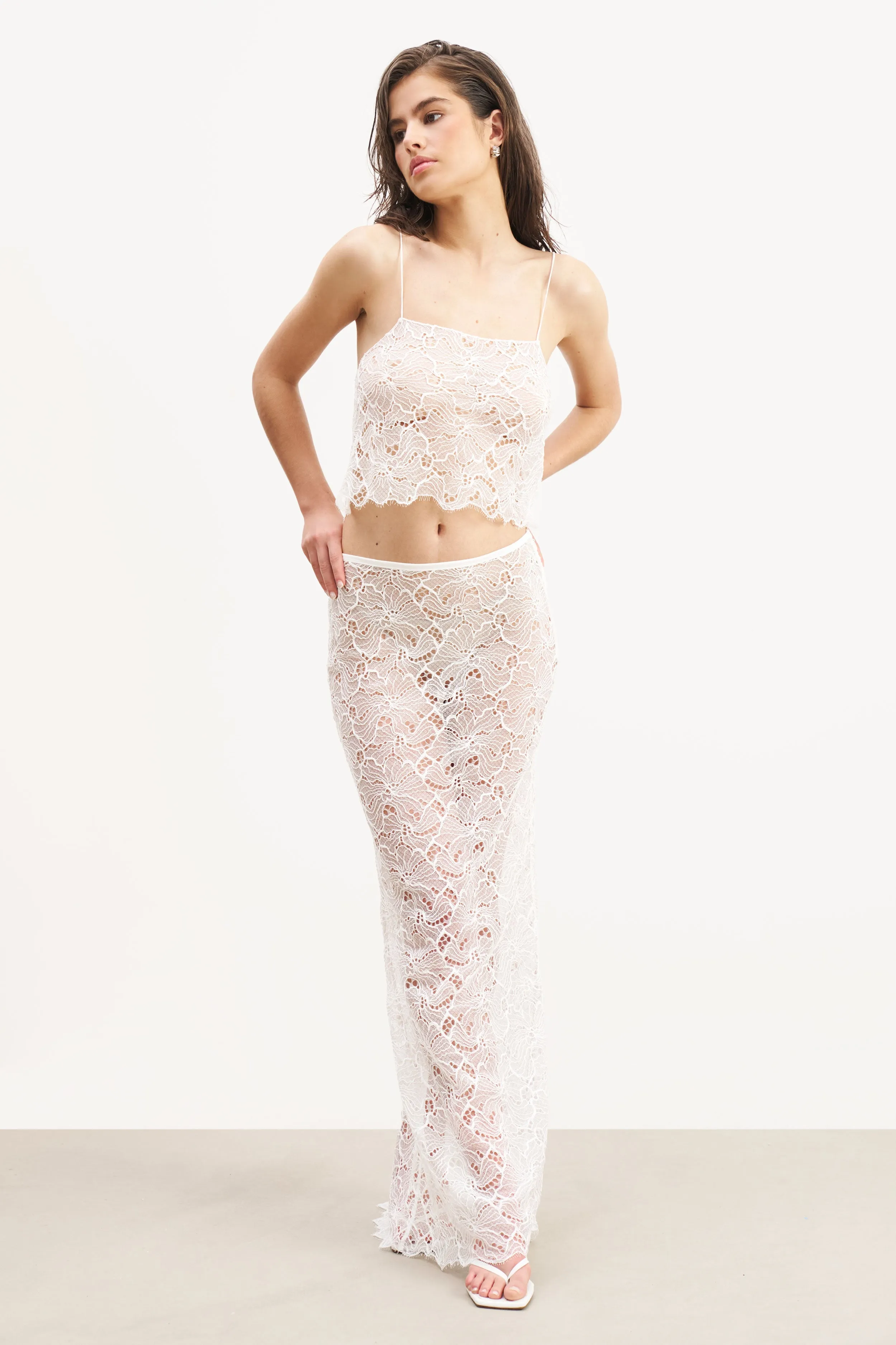 Lace Square Neck Camisole - White sold by Because of Alice product image thumbnail 5