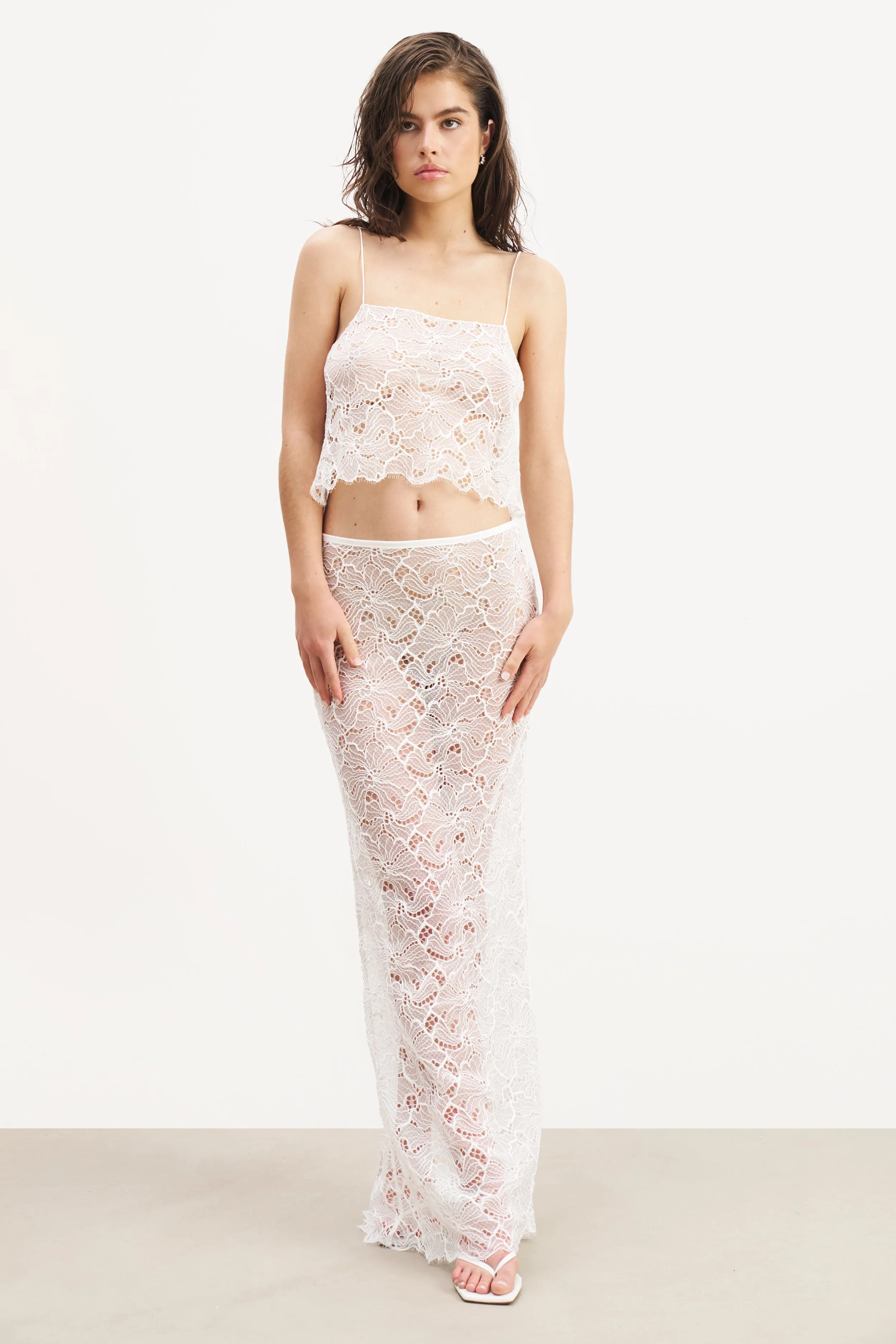 Lace Square Neck Camisole - White sold by Because of Alice product image thumbnail 2