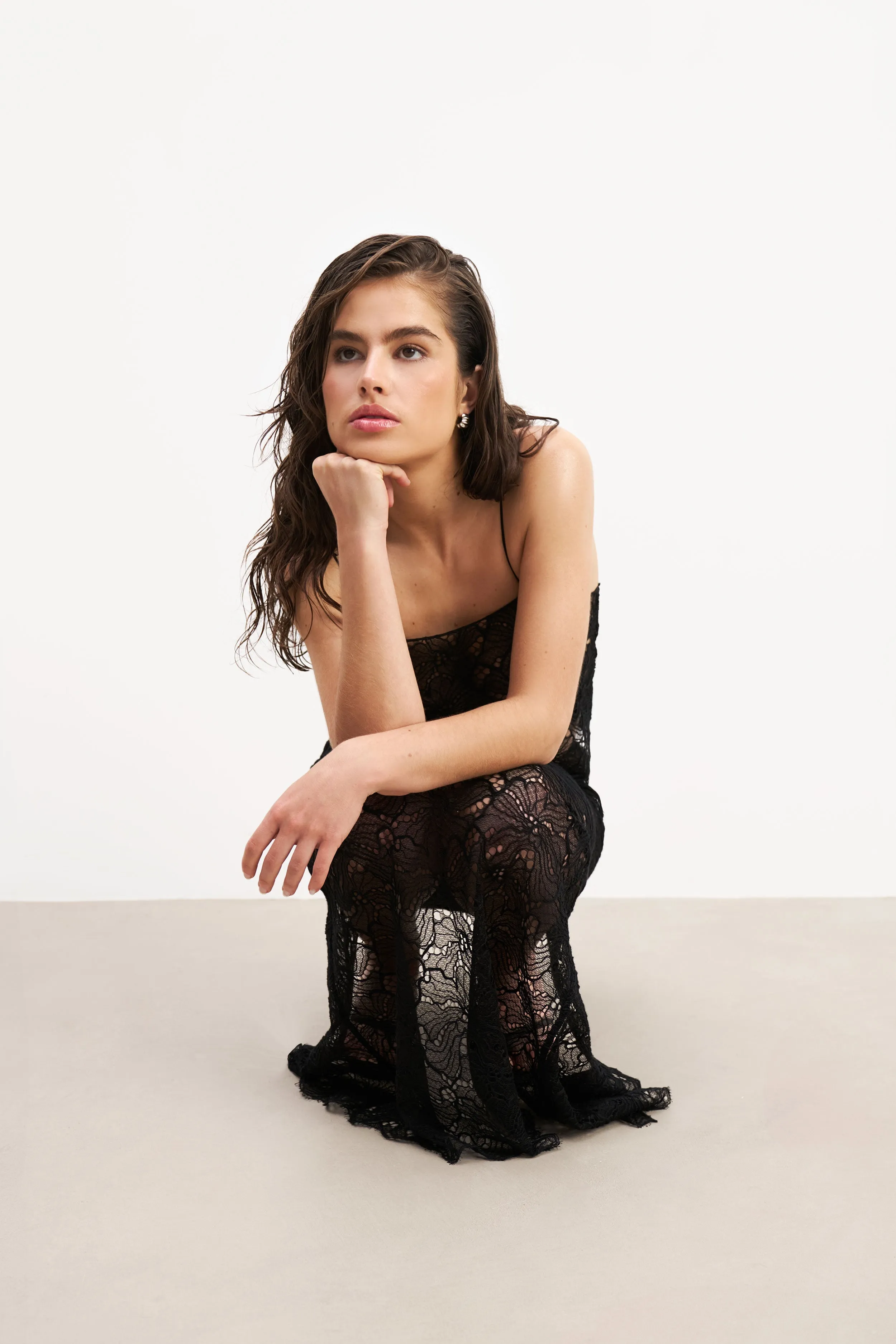 Lace Column Maxi Skirt - Black sold by Because of Alice product image thumbnail 3