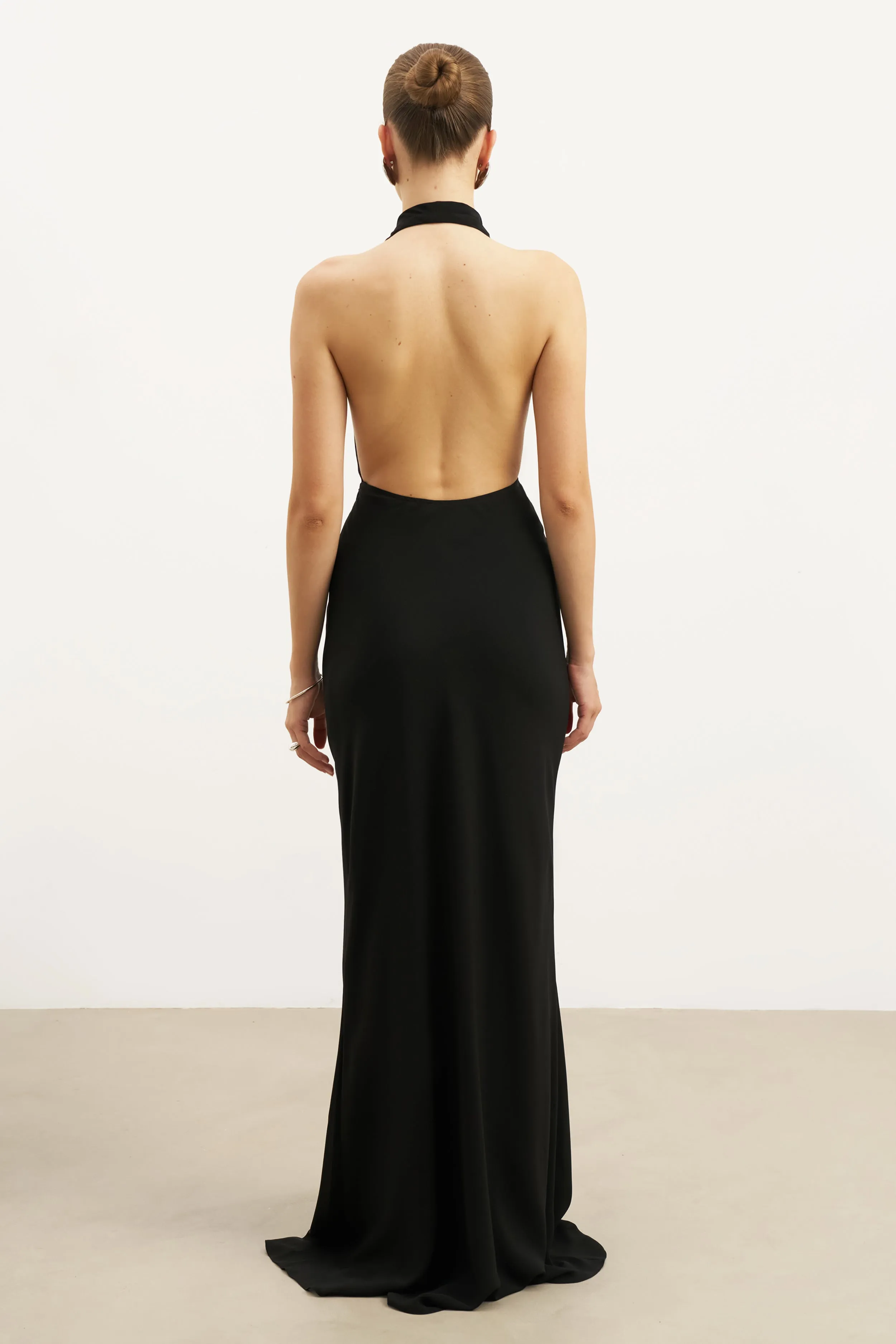 Chiffon Plunging Cowl Neck Maxi Dress - Black sold by Because of Alice product image thumbnail 2