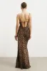 Ruched Chiffon Maxi Dress - Leopard Print sold by Because of Alice